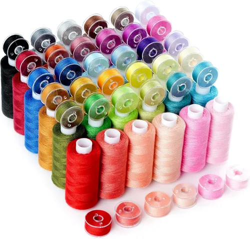 72 hilos para coser, 36 colores surtidos de hilo de coser con 36 bobinas preenrolladas a juego