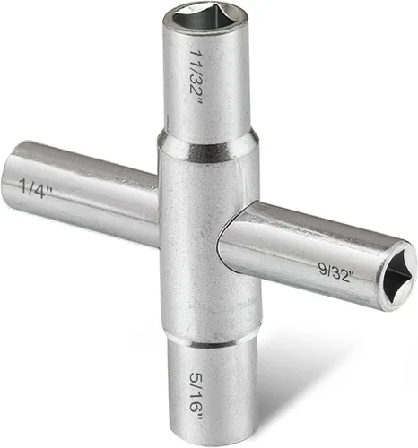 Hanpex Llave de llave Sillcock de 4 vías, 1/4 pulgadas, 9/32 pulgadas, 5/16 pulgadas, 11/32 pulgadas, se adapta a la mayoría de Sillcock, llave de
