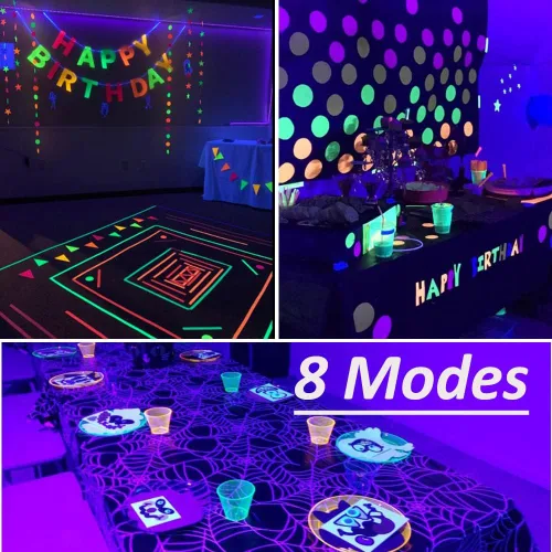 Miniatura 7 de Solhice Cadena de luces de 80 pies en negro para fiesta luminosa, 300 luces LED en negro, luces de hadas de Navidad con control remoto, enchufables