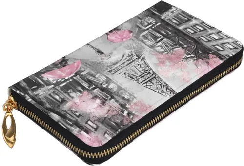 Miniatura 3 de Cartera de cuero con diseño de la Torre Eiffel Paris Lover Bolso de mano de moda