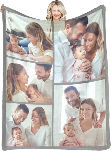 Miniatura 47 de Manta personalizada con fotos y texto para mamá, papá, bebé, familia, amigos, manta personalizada para cumpleaños, Navidad, para mujeres, hermana