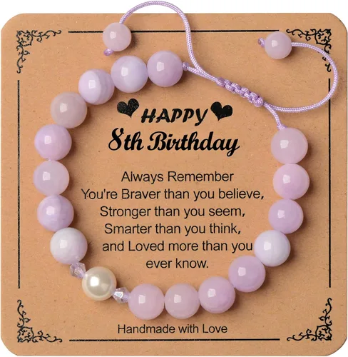 Miniatura 13 de Regalos de cumpleaños para niñas de 1 a 16 años, pulsera de perlas moradas, regalos para niñas adolescentes, regalos de moda, cosas geniales