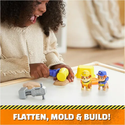Miniatura 3 de Rubble & Crew, Juego de figuras de acción de Rubble and Mix, con 3 oz de arena cinética Build-It y 2 juguetes de construcción de mano, juguetes