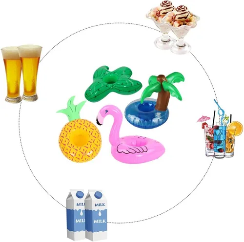 Miniatura 3 de Soportes de bebidas flotantes para piscina, inflables para bebidas, posavasos con mini bomba de aire 12 Paquete-2