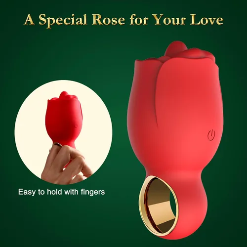 Miniatura 4 de Vibrador juguetes sexuales para adultos, juguete sexual de rosa con lengua de lamer girada de 360°, juguetes sexuales femeninos con asa, juguetes
