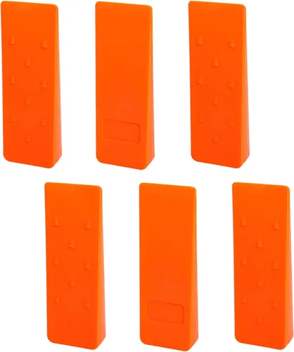 Miniatura 12 de Poweka Juego de cuñas para tala de árboles, paquete de 6 cuñas de árbol de ABS naranja de 5.5, 8 y 10 pulgadas, cuñas de división de madera