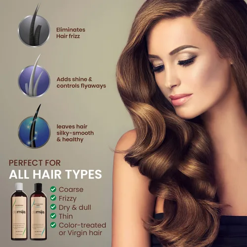 Miniatura 3 de Damila Champú y acondicionador sin sal y sulfato para queratina y cabello teñido – Paquete profesional de queratina para cabello dañado, encrespado