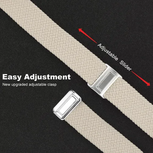Miniatura 4 de Abanen Correa elástica de nailon trenzado de 0.787 pulgadas para Garmin Vivoactive 5/Venu Sq/Venu 2 Plus, correa elástica suave con cierre magnético