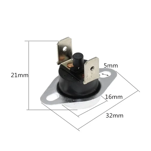 Miniatura 3 de 10PCS KSD301 KSD303 10A 45 150 C Degrees Celsius Manual Reset Thermostat Normally Closed Temperature Switch (Color : 95C)(100c)