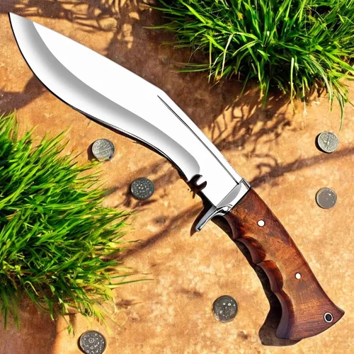 Miniatura 2 de Poshland Cuchillo de caza de hoja fija. Cuchillo resistente para durar mucho tiempo completamente hecho a mano con funda incluida, ha sido diseñado