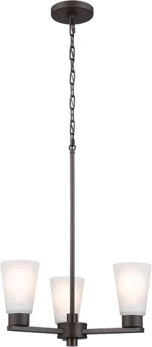 Kichler Stamos - Candelabro de 3 luces, lámpara de techo moderna para sala de estar, comedor, dormitorio o vestíbulo, en bronce envejecido®, (18
