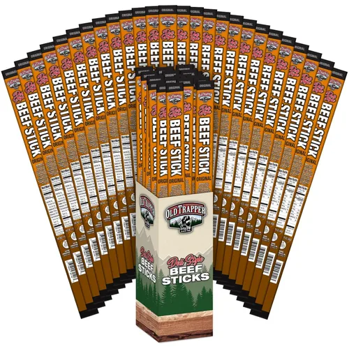 Miniatura 6 de Old Trapper Palitos de carne estilo delicatessen, sabor jalapeño, paquete de 15 onzas, palitos de carne picante, seis gramos de proteína y cero