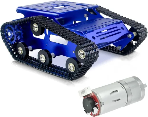 Miniatura 9 de Kit de chasis de coche robot inteligente, chasis de tanque grande de metal completo con motores de 2WD para Arduino Raspberry Pi Jetson Python DIY