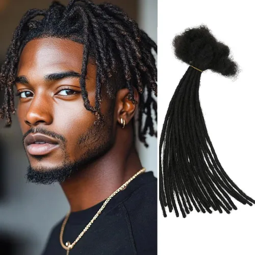 Miniatura 28 de 0.2 in y 0.2 in de ancho, 4-14 pulgadas de 10, 30, 60, 100 hebras de extensiones de cabello humano 100% real para hombres/mujeres/niños, paquetes