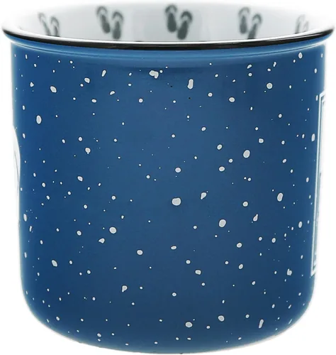 Miniatura 2 de Pavilion Gift Company - Taza de cerámica de 18 onzas, color azul con acabado moteado, taza de café duradera de pared gruesa estilo campamento, taza