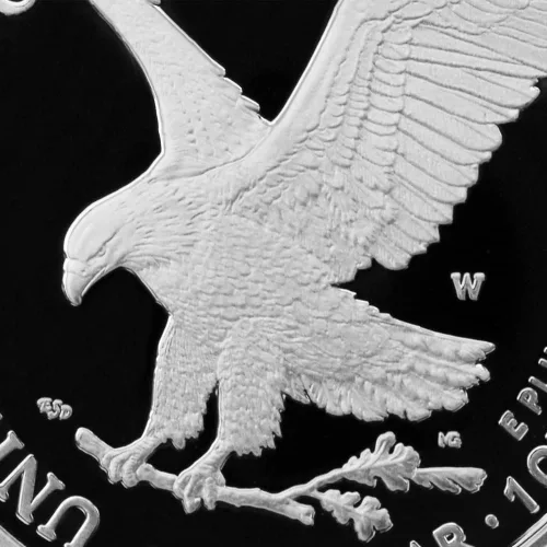 Miniatura 4 de 2022 W 1 oz Proof American Silver Eagle PR-70 Deep Cameo (primer golpe - etiqueta de bandera) con embalaje original del gobierno $1 PCGS PR70DCAM