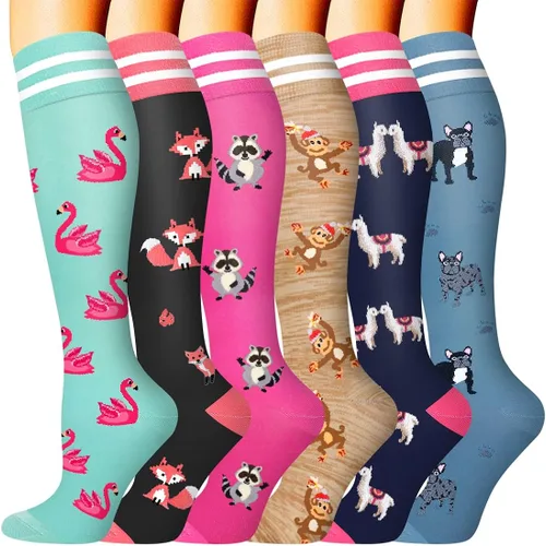 Calcetines médicos de compresión de cobre para mujeres y hombres (6 pares), el mejor apoyo para correr, atletismo, enfermería, viajes