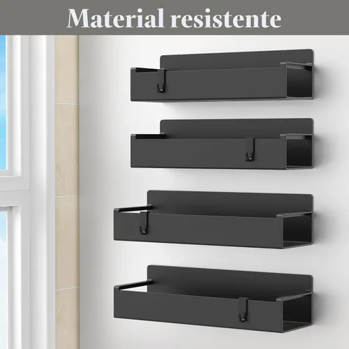Miniatura 4 de HuggieGems Paquete de 4 organizadores magnéticos para especias para refrigerador y horno, organizadores negros para nevera y almacenamiento