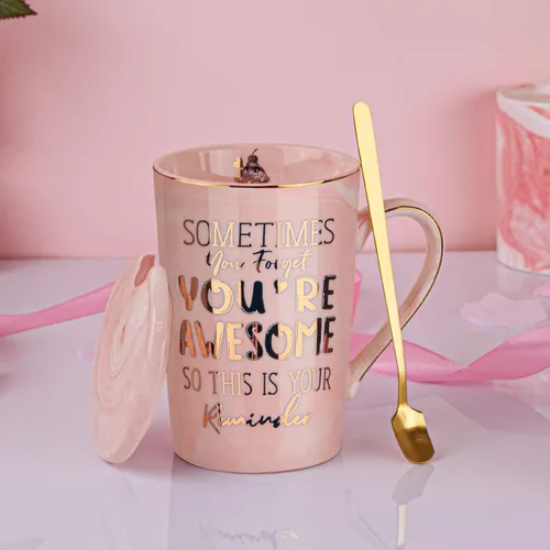 Miniatura 4 de Taza de café con texto en inglés "Sometimes You Forget You're Awesome Coffee", regalo de Navidad inspirador para ella, jefa dama empleada compañera