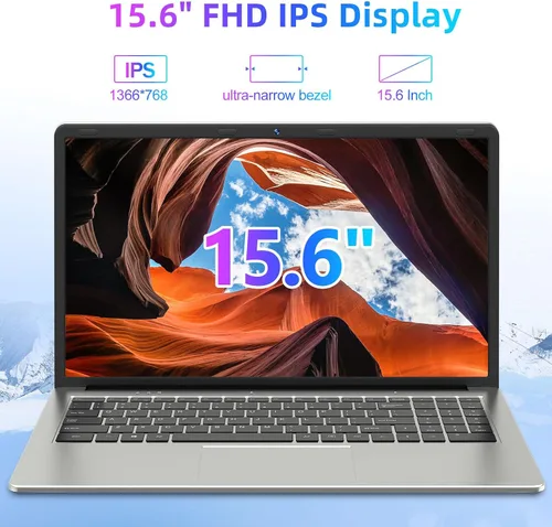 Miniatura 4 de Computadora portátil de 15.6 pulgadas, 4 GB DDR4 128 GB SSD, computadora portátil con procesador Intel Celeron Quad Core, gráficos Intel UHD 600
