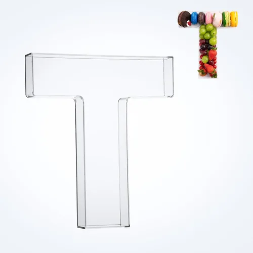 Miniatura 25 de Bandeja de 11" de Acrílico con Letras y Números – Bandeja Reutilizable y Rellenable para Aperitivos de Charcutería, Caja de Servir Postres