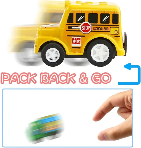 Miniatura 3 de Funcorn Toys Juego de 12 mini vehículos de plástico surtido, juguetes de camión y automóvil para niños pequeños, recuerdos de fiesta, juego de auto