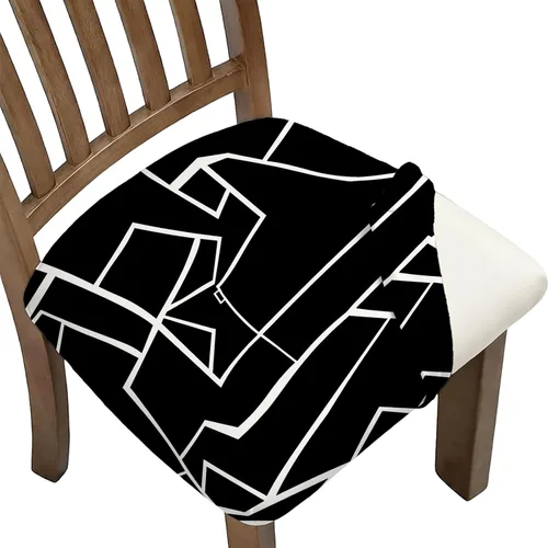 Miniatura 17 de Juego de 4 fundas elásticas para sillas de comedor, fundas para sillas de comedor con estampado floral, fundas para asientos de sillas con estampado