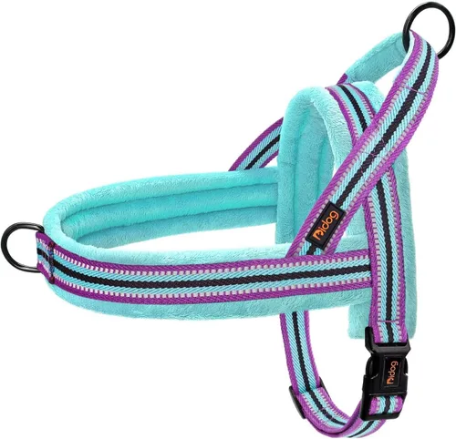 Miniatura 12 de Didog Arnés de chaleco acolchado de franela suave para perro, sin tirones, de ajuste rápido, arnés reflectante para perro, fácil para entrenar