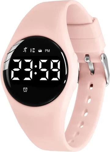 Miniatura 68 de Relojes para niños y niñas, reloj deportivo digital con contador de pasos, podómetro, alarma de vibración, sin aplicación, impermeable, rastreador