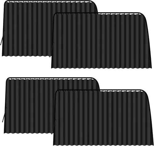Miniatura 11 de XCBYT Persianas de gamuza para ventanas laterales traseras, paquete de 2 cortinas magnéticas ultrasuaves, 100% bloqueo de luz para privacidad