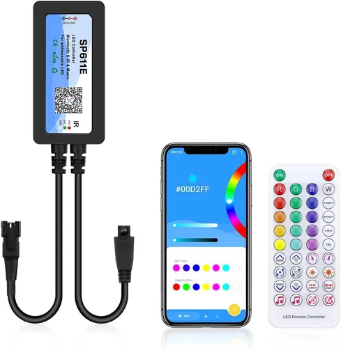 Miniatura 9 de ALITOVE WS2812B WS2811 direccionable LED Bluetooth controlador iOS Android App Control remoto inalámbrico DC 5V ~ 24V para SK6812 SK6812-RGBW WS2812