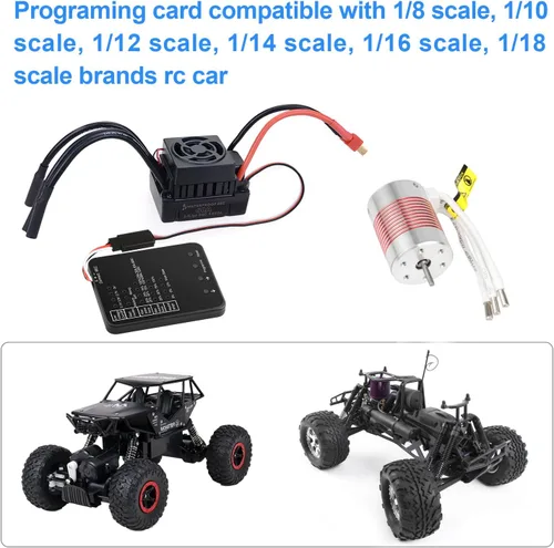 Miniatura 5 de Surpass Hobby ESC Tarjeta de programación RC Car Controlador electrónico de velocidad LED Tarjeta de programa solo compatible con Supass Hobby Negro