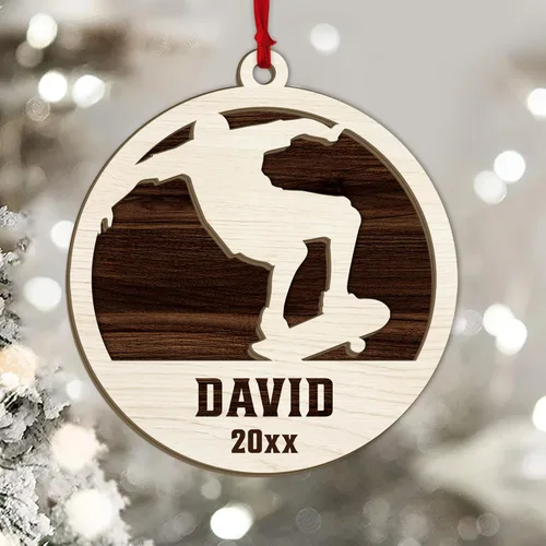 Miniatura 10 de Adorno personalizado de zapatillas de punta de ballet – Adorno de nombre de bailarín personalizado, adorno de madera cortado en capas de ballet