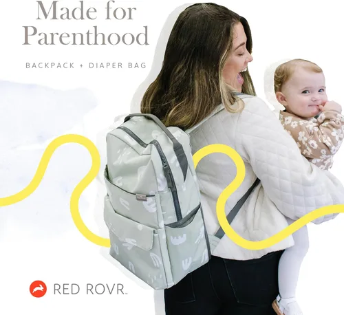 Miniatura 6 de RED ROVR Roo - Mochila ligera para pañales de 1 libra, 11 bolsillos organizativos, duradera y resistente al agua (musgo)