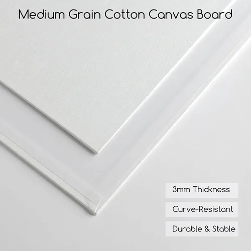 Miniatura 3 de MEEDEN Paquete de 12 tableros de lona 100% algodón para pintar, paneles de lienzo en blanco de 5 x 7 pulgadas para pintura al óleo y acrílica