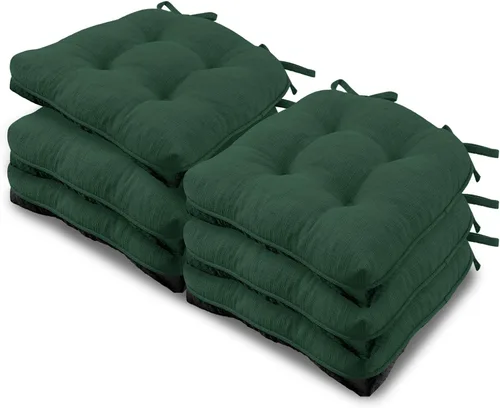 Miniatura 22 de Basic Beyond Paquete de 4 cojines para sillas de comedor, cojines para sillas de comedor con lazos y respaldo antideslizante, 15.5 x 15.5 pulgadas