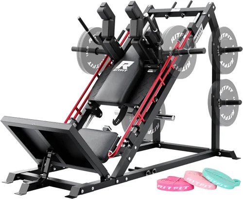 Miniatura 13 de RitFit Gazelle Pro - Máquina de prensa de piernas y sentadillas 3 en 1, máquina de prensa de piernas de acero de alta resistencia, capacidad de 2000