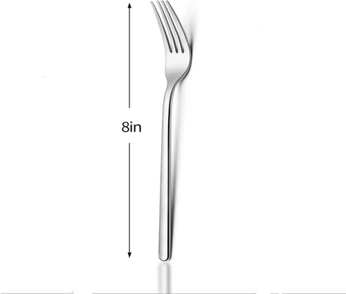Miniatura 2 de KINGSTONE Juego de 12 tenedores de acero inoxidable 18/10 de 8 pulgadas, tenedores de mesa para el hogar, cocina y restaurante, aptos
