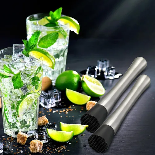 Miniatura 4 de Zonon Muddler para cócteles de acero inoxidable para muddler de bebidas de 8 pulgadas de largo, herramienta de mojito para bebidas, trituradora