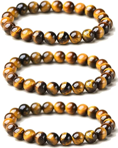 Miniatura 13 de Tigers Eye Protection Handmade Bracelet Best Present For Men Women Attract Wealth Chakra Feng Shui Stretchy Beaded Bracelets Lucky Friendship