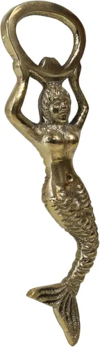 Miniatura 6 de Ebros Gift Vintage Marine Nautical Heavy Duty Latón Acabado Oro Sirena Costera Sirena Sirena Soda Botella de Cerveza Tapa Abremano 4.5" Alto Mar