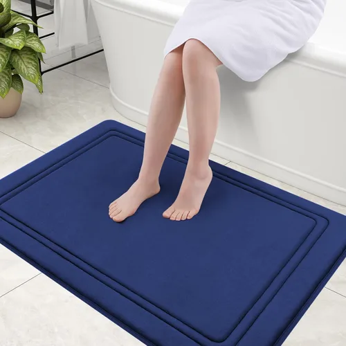 Miniatura 36 de Grandaily Alfombra de baño de espuma viscoelástica de 24 x 16 pulgadas, ultrasuave, antideslizante y absorbente, lavable a máquina, cómoda alfombra