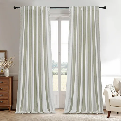 Miniatura 15 de StangH Cortinas Plisadas Completamente Opacas para Dormitorio, Cortinas de Lino Beige de 84 Pulgadas de Largo, 2 Paneles, Cortinas Térmicas