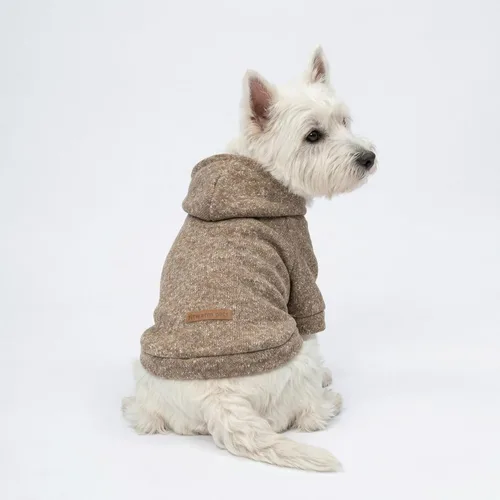 Miniatura 3 de Fitwarm Suéter de punto con capucha para perro, ropa de invierno para perros pequeños niño niña, suéter con capucha para mascotas ligero, caqui