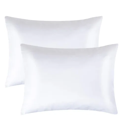 Miniatura 14 de FLXXIE Paquete de 2 fundas de almohada de satén con cremallera para niños pequeños, 13 x 18 pulgadas, lujosas y sedosas, suaves, de viaje