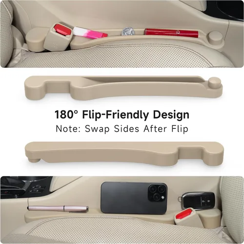 Miniatura 7 de Givifive Juego de 2 rellenos de espacio para asiento de automóvil, espuma suave, multifuncional, con organizador y función de gancho, tapón