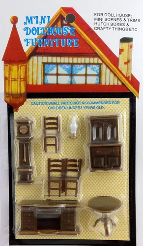 Miniatura 2 de Dollhouse miniatura 1: 48 comedor conjunto de muebles de Suite en escala de plástico.