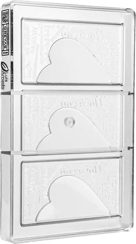 Miniatura 3 de CM 3844 Louis Amado - Molde de policarbonato transparente para chocolate con 3 cavidades rectangulares para tabletas con mensaje de corazón, 2.756