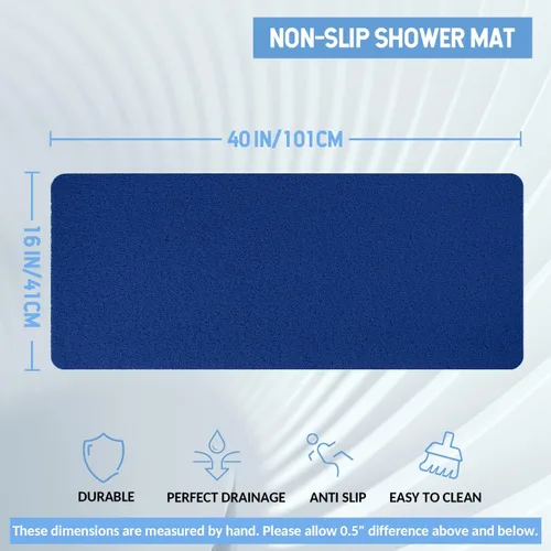 Miniatura 8 de Hargiis - Tapete antideslizante de secado rápido para tina y ducha, tapete exfoliante para pies, para baño, cocina u hotel, beige, 24 x 16 pulgadas