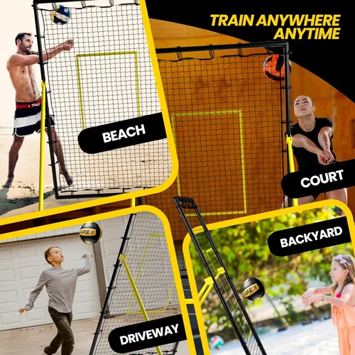 Miniatura 6 de Apex Sports Adjustable Volleyball Rebounder Net 7x4 ft – Bounce Back Training Equipment with Angle Customization for Practicing Volleying, Bumping